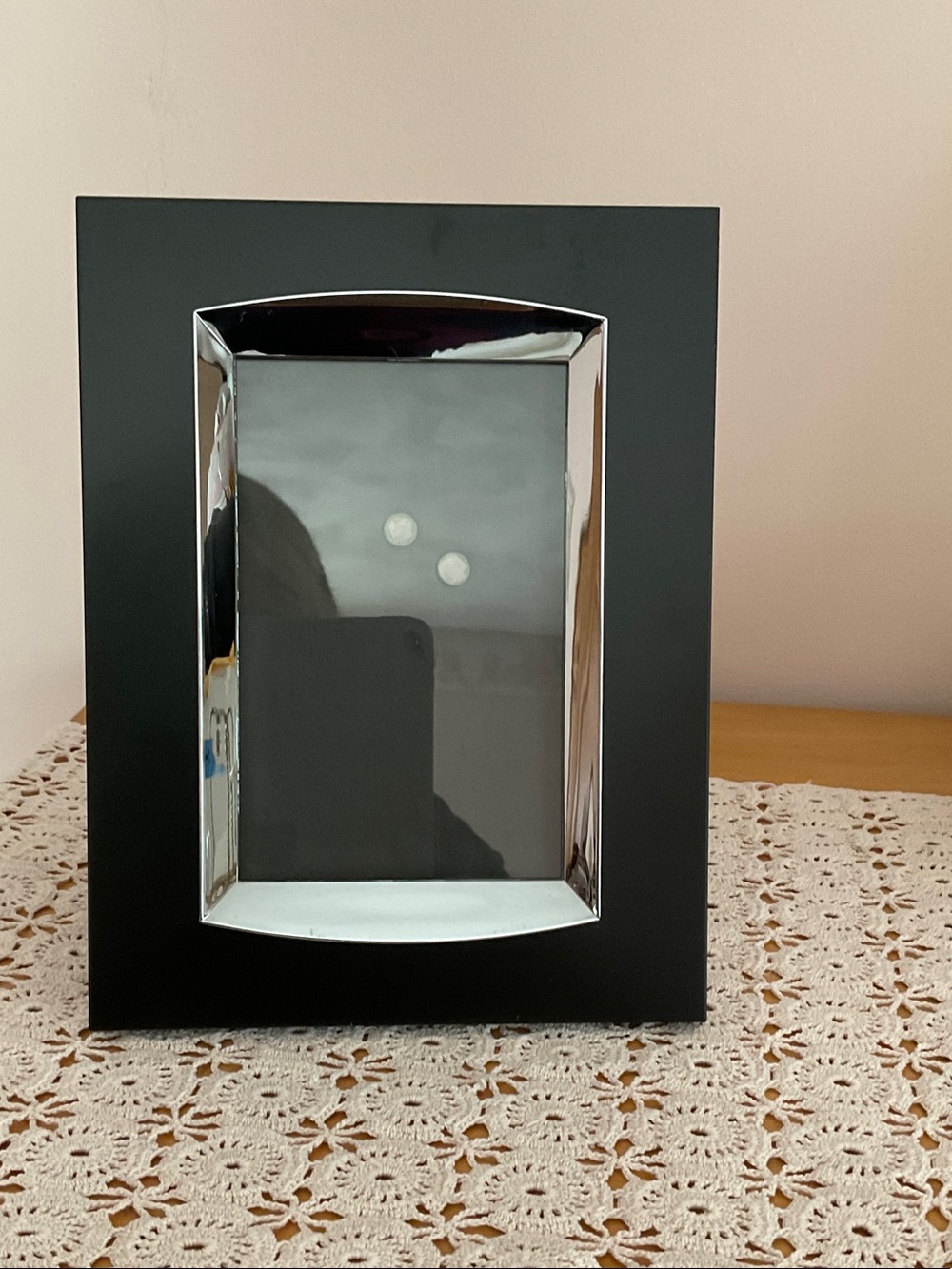 Sleek Black Picture Frame with Silver Inner Trim - Home Accent